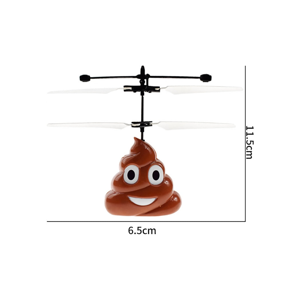 Rechargeable Flying Poop Emoji Toy with Propellers by HitMyNeed