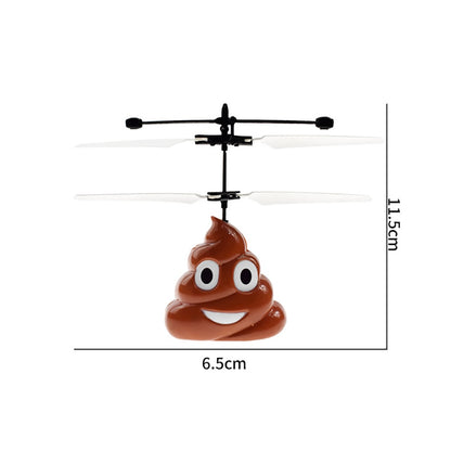 Rechargeable Flying Poop Emoji Toy with Propellers by HitMyNeed
