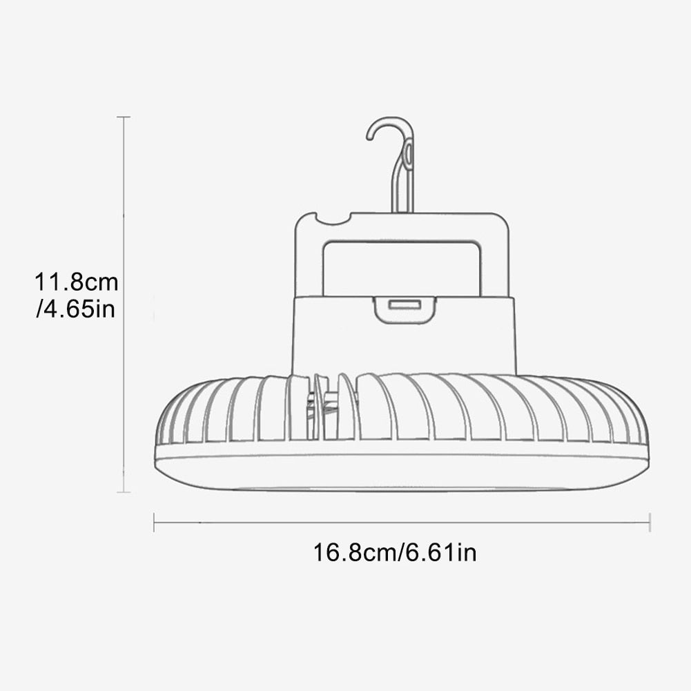 Rechargeable Foldable Camping Fan with LED Light by HitMyNeed