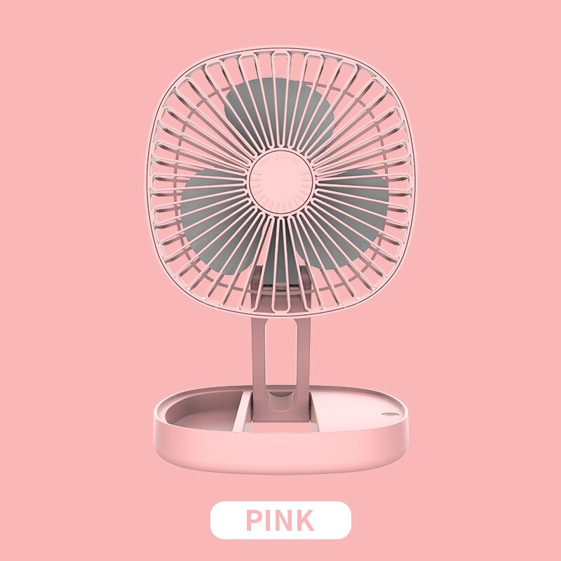 Rechargeable Foldable Desk & Wall Mounted Mini Fan pink by HitMyNeed