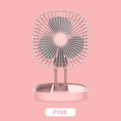 Rechargeable Foldable Desk & Wall Mounted Mini Fan pink by HitMyNeed
