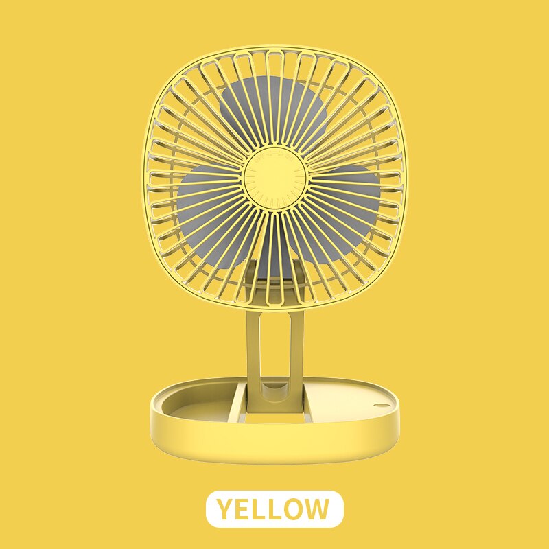 Rechargeable Foldable Desk & Wall Mounted Mini Fan yellow by HitMyNeed