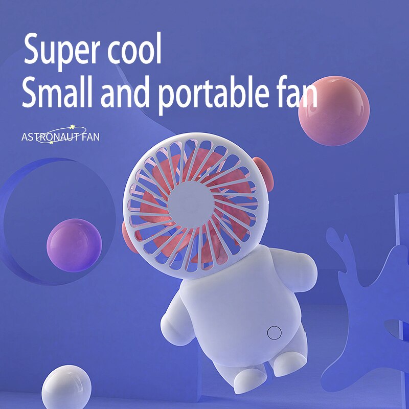 Rechargeable Handheld Cartoon Fan with Stand by HitMyNeed