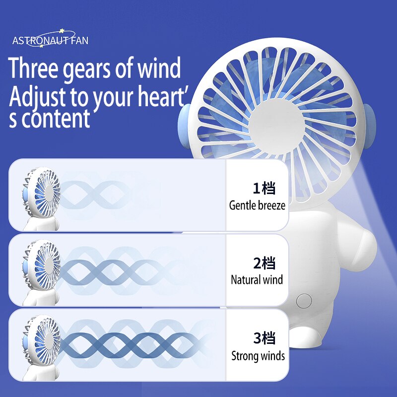 Rechargeable Handheld Cartoon Fan with Stand by HitMyNeed