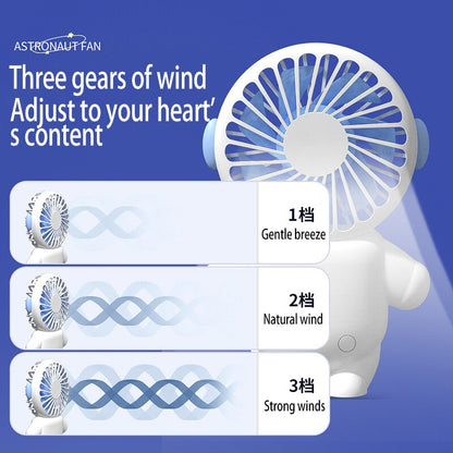 Rechargeable Handheld Cartoon Fan with Stand by HitMyNeed