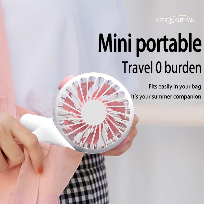 Rechargeable Handheld Cartoon Fan with Stand by HitMyNeed