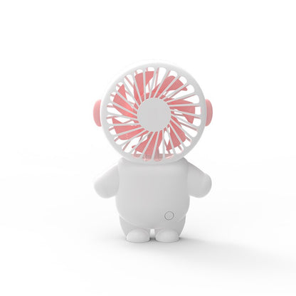 Rechargeable Handheld Cartoon Fan with Stand astronaut-powder by HitMyNeed