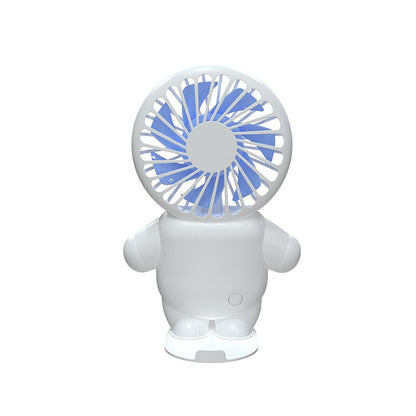 Rechargeable Handheld Cartoon Fan with Stand cute-baby-white by HitMyNeed