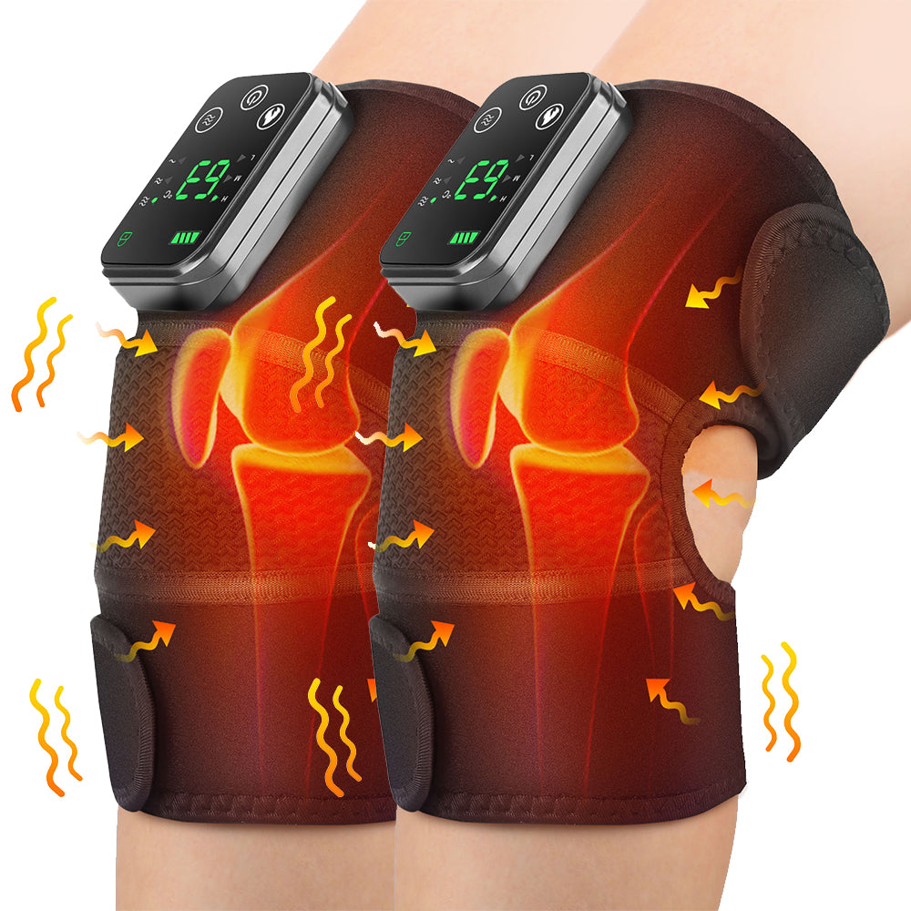 Rechargeable Heated Knee & Shoulder Massager Brace 2pcs by HitMyNeed