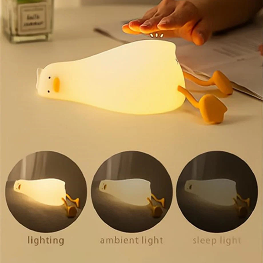 Rechargeable Lazy Duck Night Light and Phone Stand by HitMyNeed