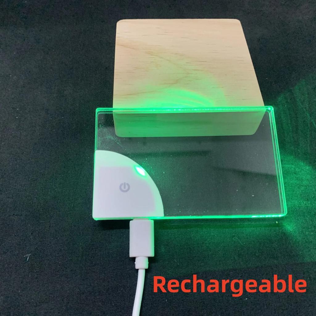 Rechargeable LED Acrylic Glowing Name Tag Card by HitMyNeed