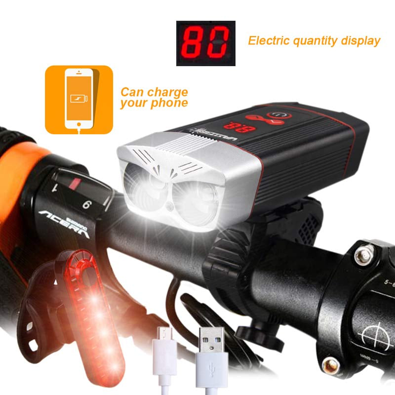 Rechargeable LED Bike Headlight with USB Power Bank by HitMyNeed
