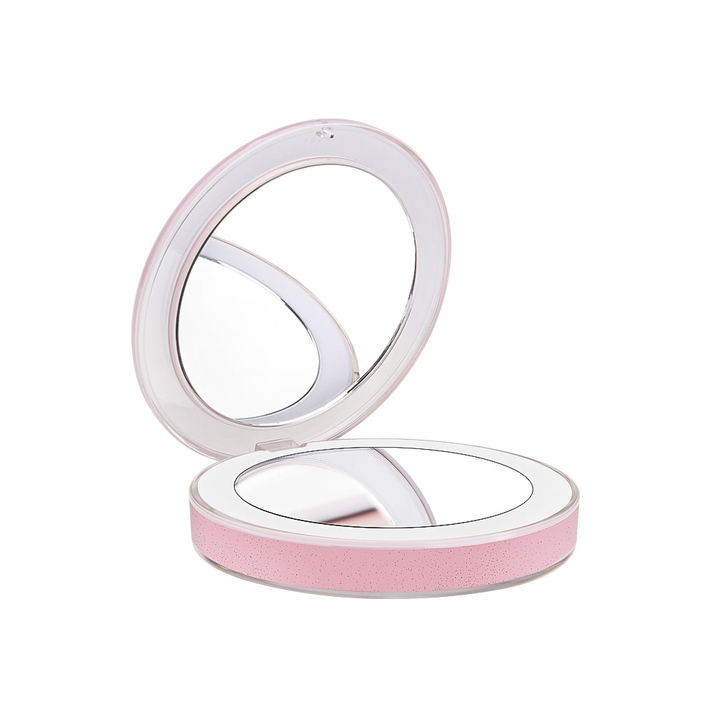Rechargeable LED Compact Mirror with 3x Magnifier by HitMyNeed