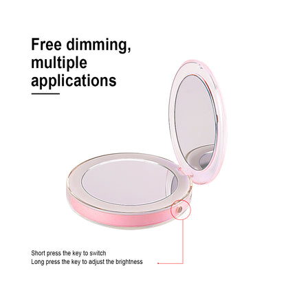 Rechargeable LED Compact Mirror with 3x Magnifier by HitMyNeed