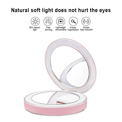 Rechargeable LED Compact Mirror with 3x Magnifier by HitMyNeed