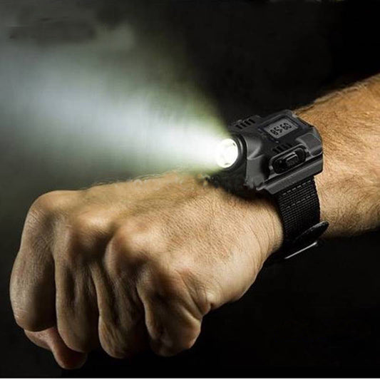 Rechargeable LED Flashlight Watch with Waterproof Design by HitMyNeed