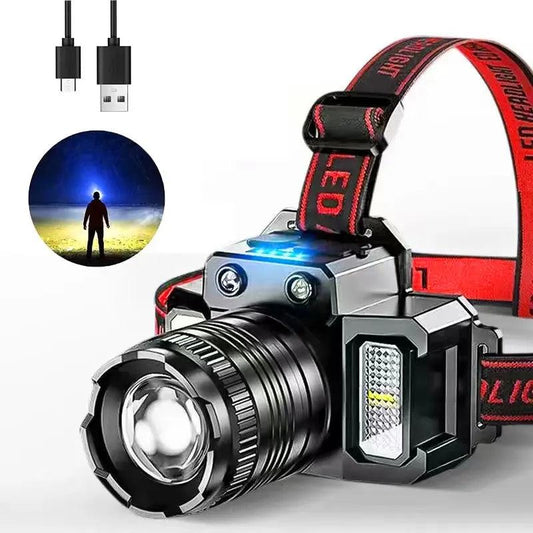 Rechargeable LED Head Torch with Sensor & USB Power by HitMyNeed