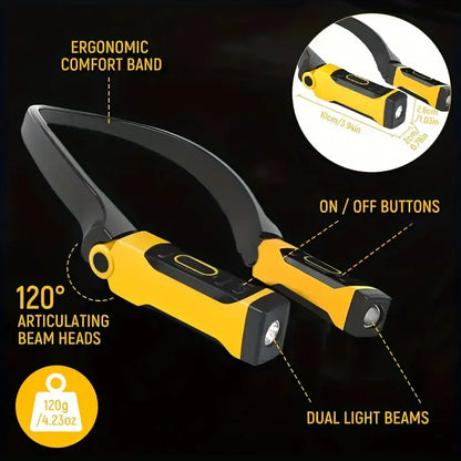 Rechargeable LED Neck Reading Light with Bendable Arms by HitMyNeed
