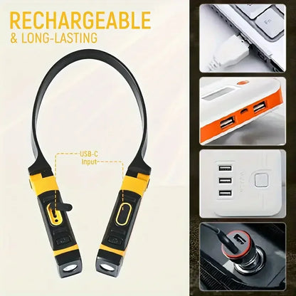 Rechargeable LED Neck Reading Light with Bendable Arms by HitMyNeed