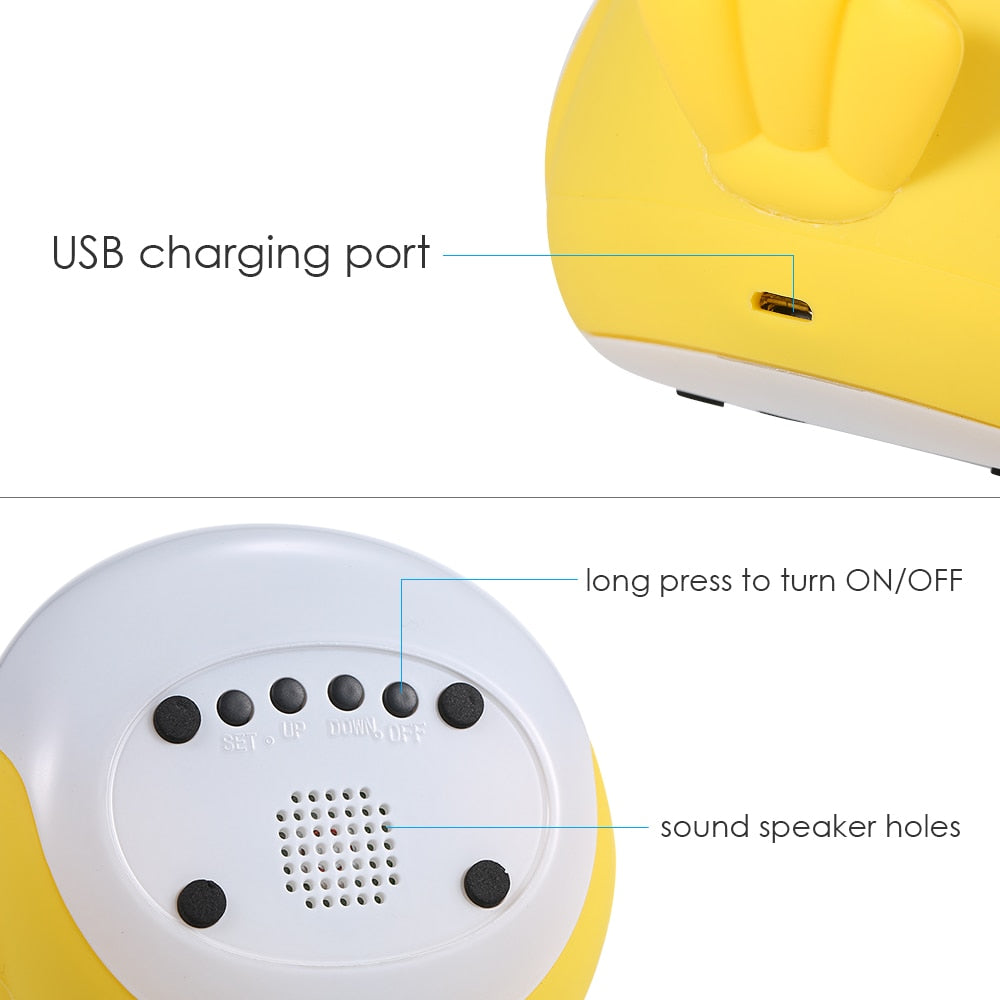 Rechargeable LED Night Light with Alarm Clock by HitMyNeed