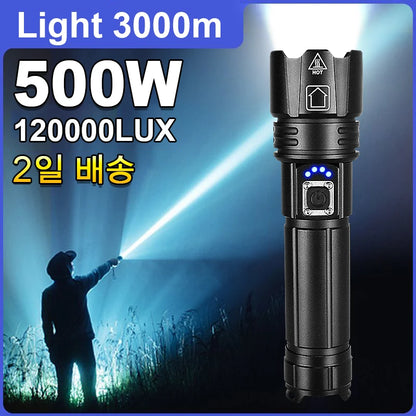 Rechargeable LED Tactical Flashlight with USB-C by HitMyNeed