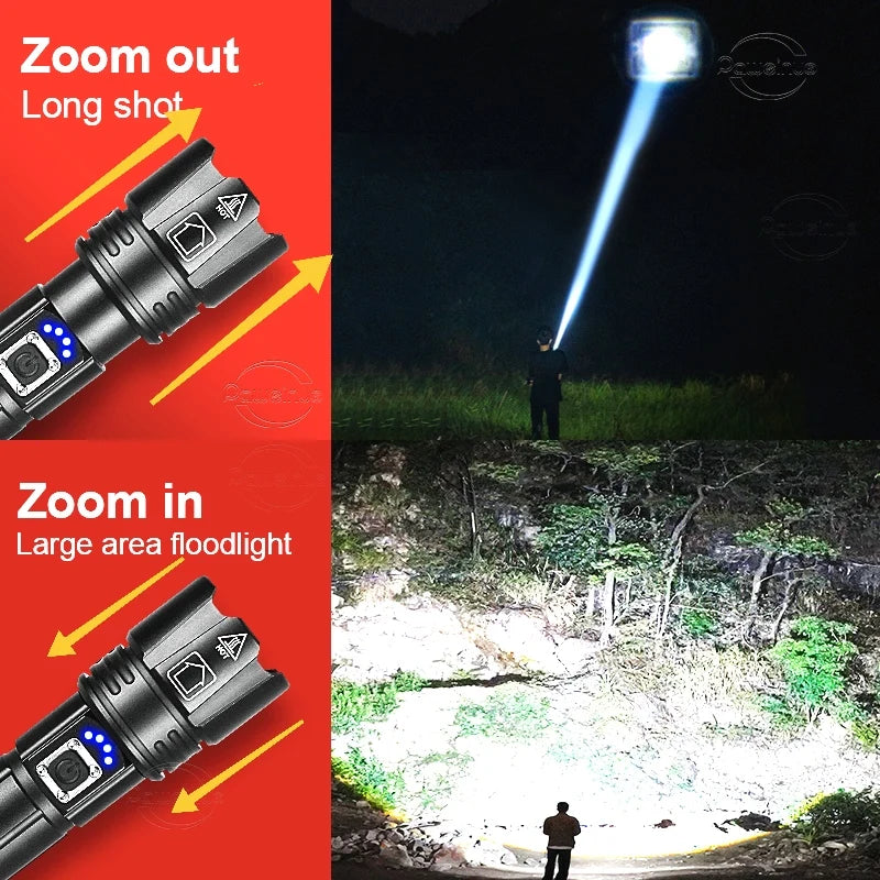 Rechargeable LED Tactical Flashlight with USB-C by HitMyNeed