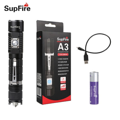 Rechargeable LED Torch Flashlight with USB Charging by HitMyNeed