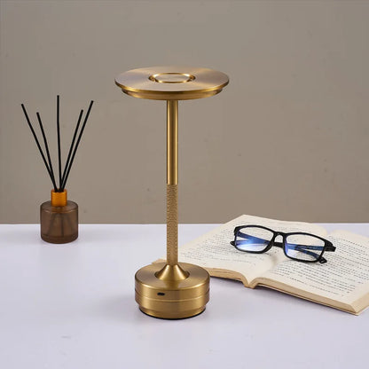 Rechargeable LED Touch Table Lamp for Dining & Desk gold by HitMyNeed