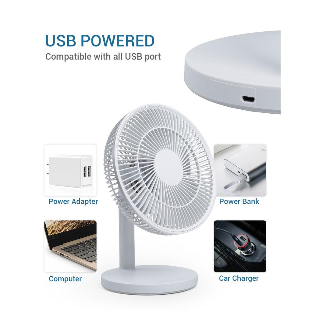 Rechargeable Mini Table Fan with 4 Speeds by HitMyNeed
