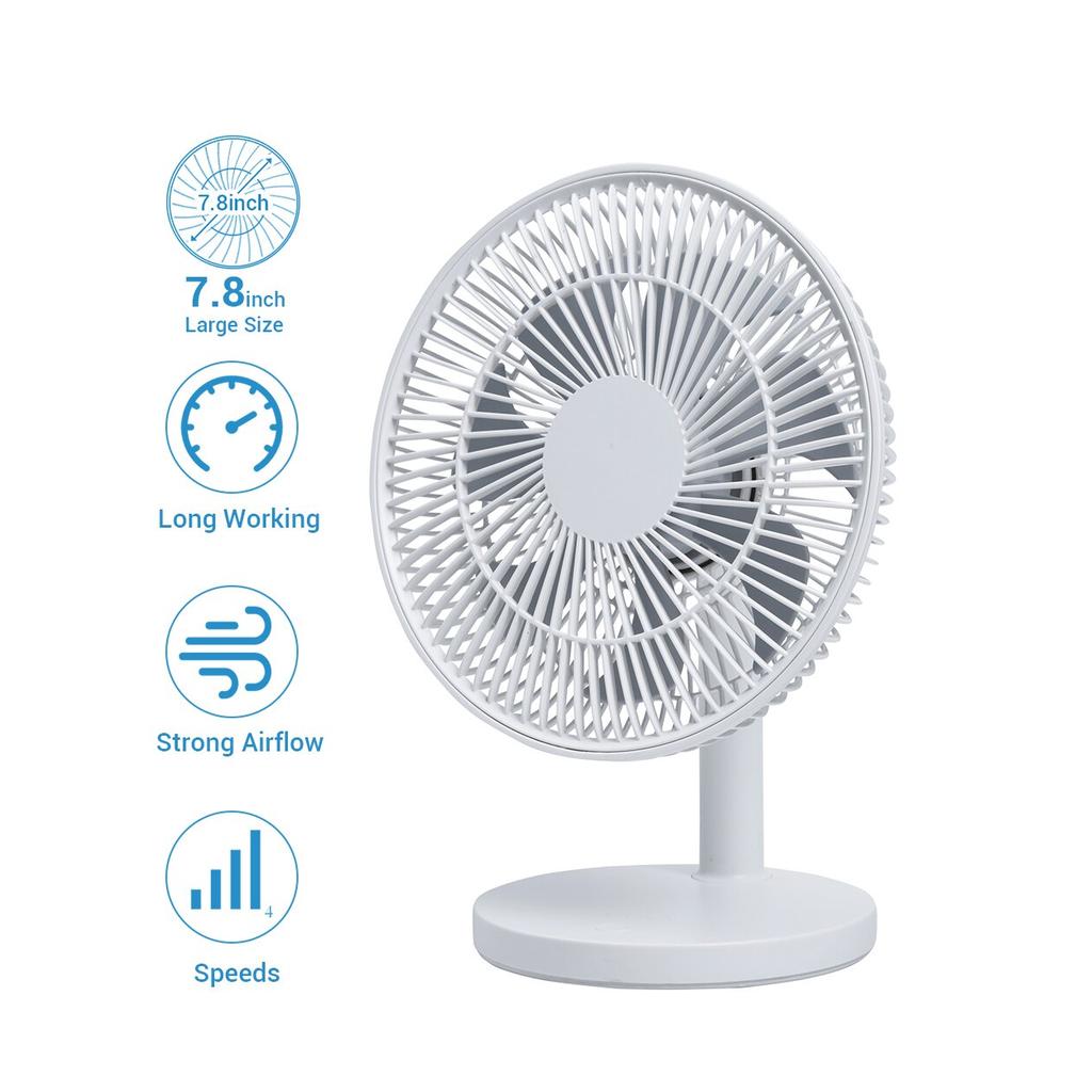 Rechargeable Mini Table Fan with 4 Speeds by HitMyNeed