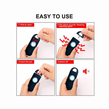 Rechargeable Personal Alarm Keychain with LED Light by HitMyNeed