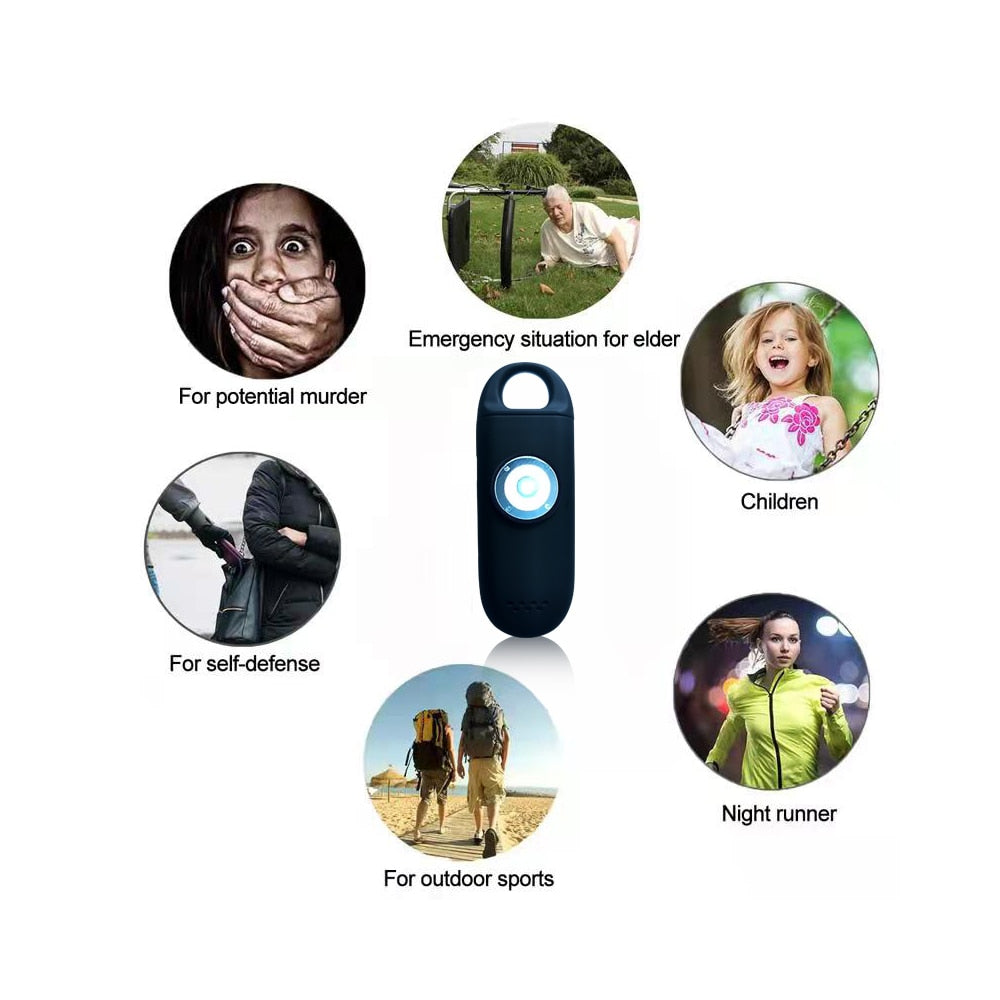 Rechargeable Personal Alarm Keychain with LED Light by HitMyNeed