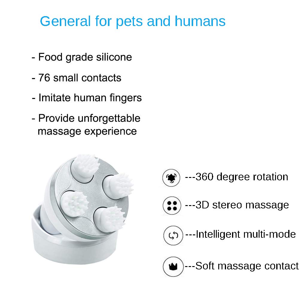 Rechargeable Pet Head Massager for Cats and Dogs by HitMyNeed