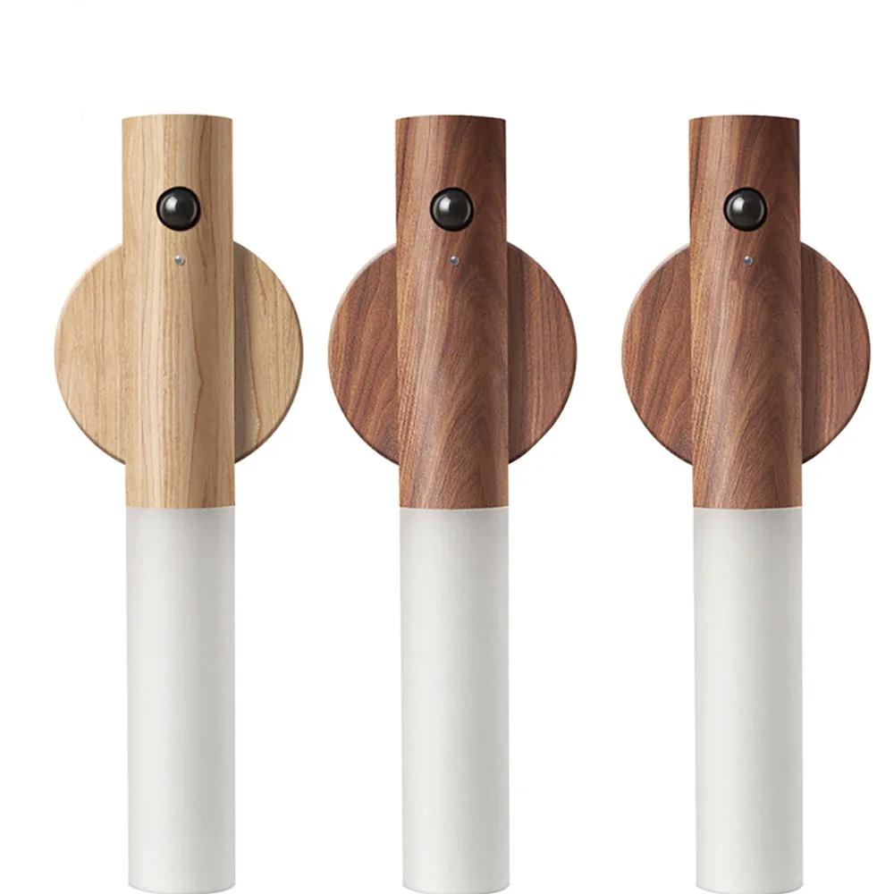 Rechargeable PIR Motion Sensor Wooden LED Night Light by HitMyNeed