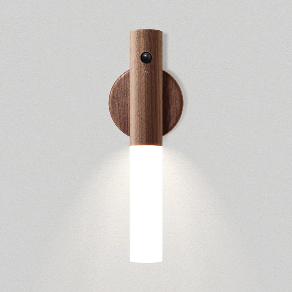 Rechargeable PIR Motion Sensor Wooden LED Night Light by HitMyNeed