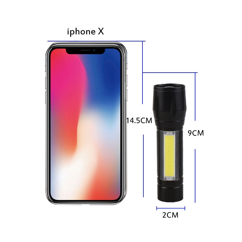 Rechargeable Pocket Torchlight with COB Side Light by HitMyNeed