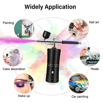 Rechargeable Portable Airbrush Kit for Nails & Crafts by HitMyNeed