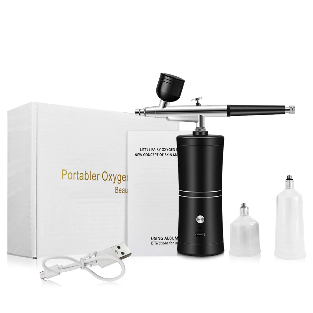 Rechargeable Portable Airbrush Kit for Nails & Crafts black by HitMyNeed