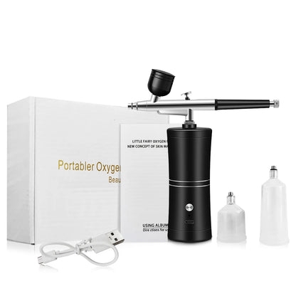 Rechargeable Portable Airbrush Kit for Nails & Crafts black by HitMyNeed