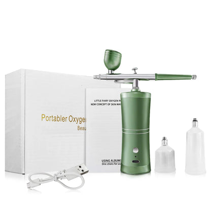 Rechargeable Portable Airbrush Kit for Nails & Crafts green by HitMyNeed