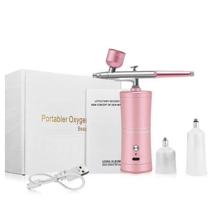 Rechargeable Portable Airbrush Kit for Nails & Crafts pink by HitMyNeed