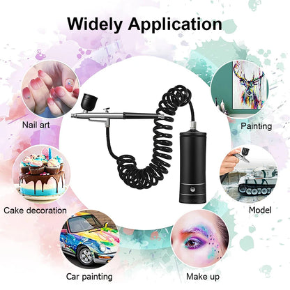Rechargeable Portable Airbrush Kit with Compressor by HitMyNeed