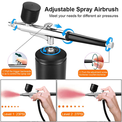 Rechargeable Portable Airbrush Kit with Compressor by HitMyNeed