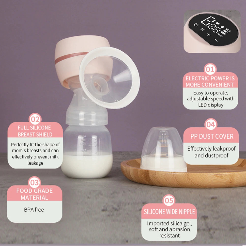 Rechargeable Portable Electric Breast Pump 180ml BPA-Free by HitMyNeed