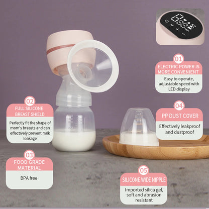 Rechargeable Portable Electric Breast Pump 180ml BPA-Free by HitMyNeed