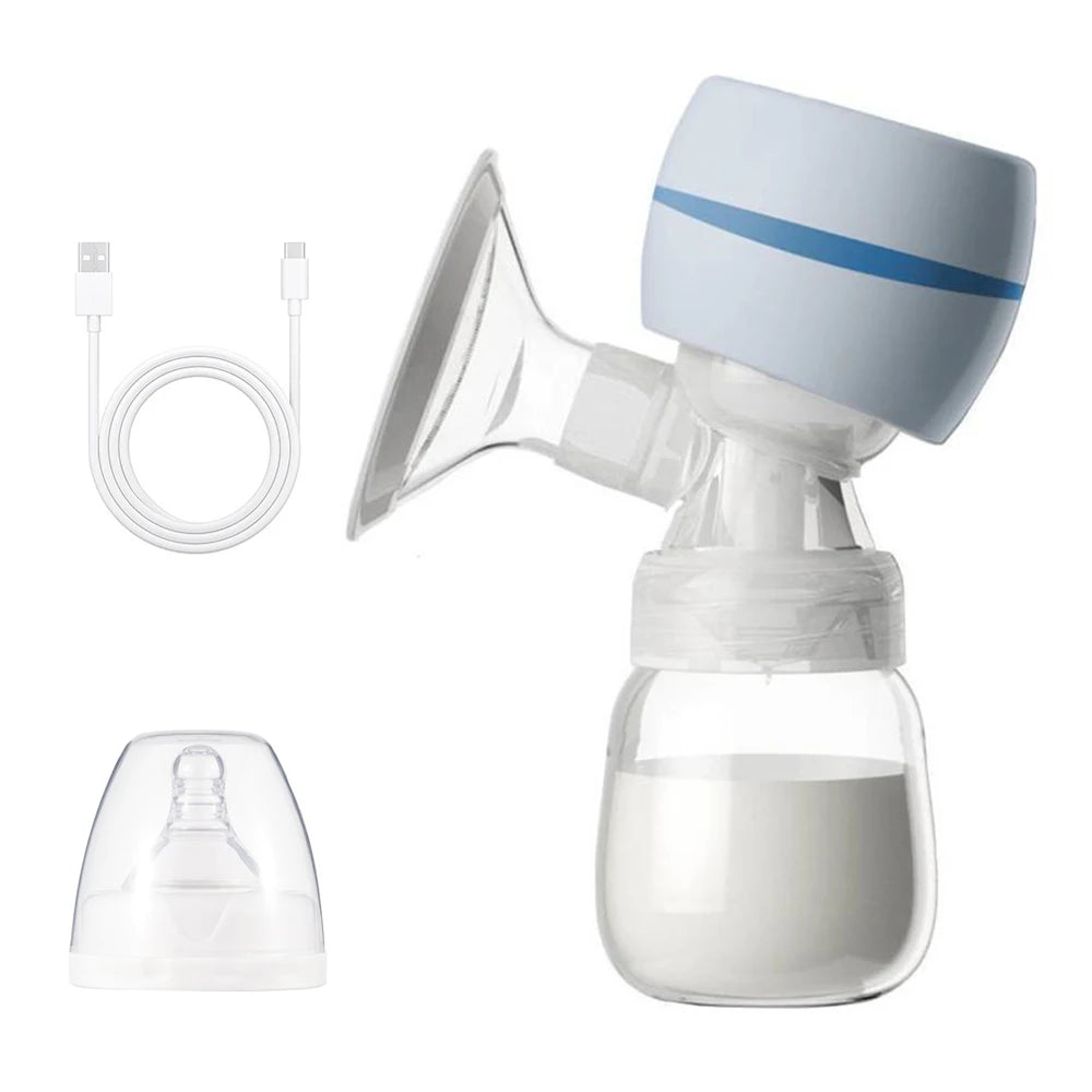 Rechargeable Portable Electric Breast Pump 180ml BPA-Free blue by HitMyNeed