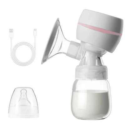 Rechargeable Portable Electric Breast Pump 180ml BPA-Free white by HitMyNeed