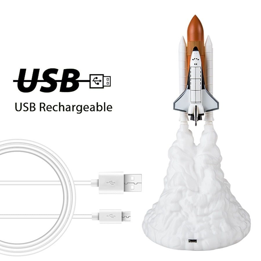 Rechargeable Rocket Ship Night Light Lamp by HitMyNeed