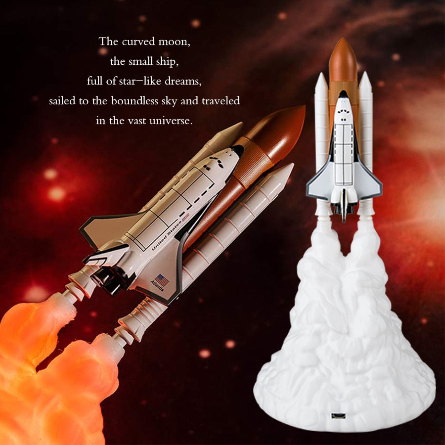 Rechargeable Rocket Ship Night Light Lamp by HitMyNeed