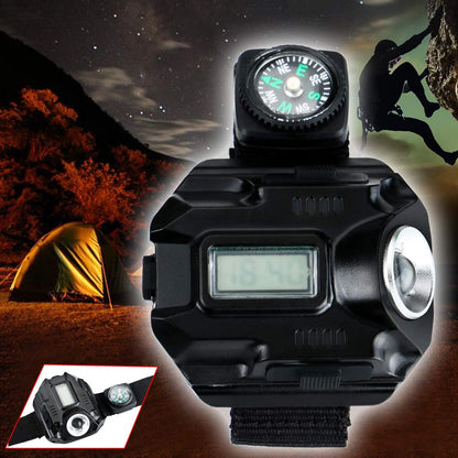 Rechargeable Torch Watch with Compass and SOS Light by HitMyNeed
